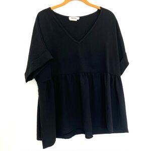 Entro Black V-Neck Blouse Medium